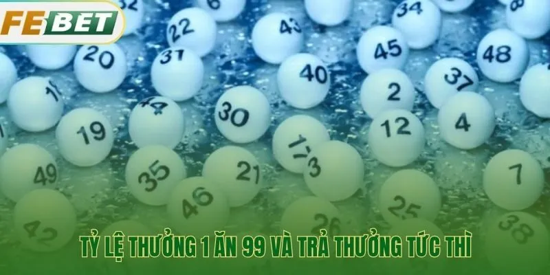 Xổ số Febet trả thưởng 1 ăn 99 tức thì